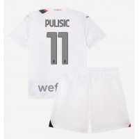 AC Milan Christian Pulisic #11 Vieras Peliasu Lasten 2023-24 Lyhythihainen (+ Lyhyet housut)